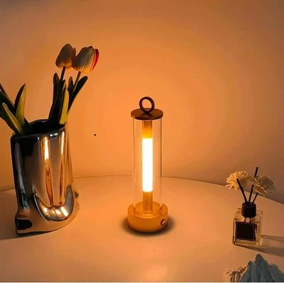 GESOO USB-C Rechargeable LED Lantern Lamp Touch-Dimmable 3000–6000K Gold or grey - Image 1 of 4