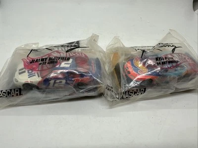 2 NASCAR Hot Wheels 1999 Jeremy Mayfield 12 Mobil 1 Kyle Petty 44 1/64 W/ Stand - Image 1 of 4