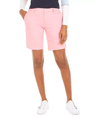 Bermudas Tommy Hilfiger talla grande Hollywood para mujer 22W rosa botón cremallera Foto 1 de 4