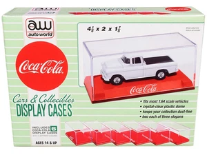 6 Collectible Acrylic Display Show Cases with Red Plastic Bases with 3 Different - Picture 1 of 1