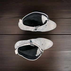 ECCO Womens Ankle Booties Size 7.5 /8 EU 38 Gray Suede - Picture 1 of 8