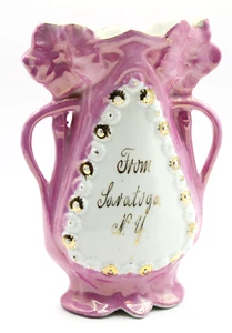 Vintage Souvenir Vase "From Saratoga N.Y." - Bild 1 von 9