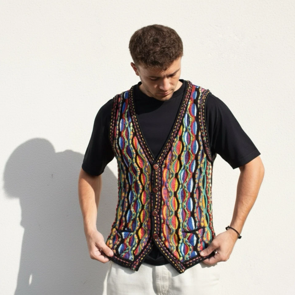 Vintage Coogi Multicolour Vest (S) - Image 1 of 4