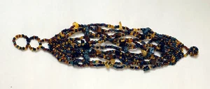 Stylisches Armband schwarz - Gold African Style filigran Glasperlen verstellbar - Picture 1 of 2