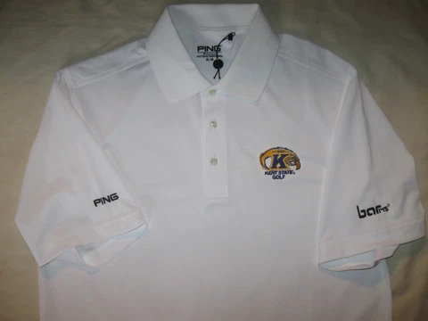 Kent State Golden Flashes Golf Polo Shirt PING Men's Medium KSU OH NCAA Bar 145 Cover