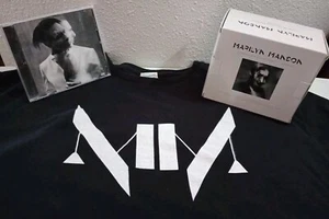 Marilyn Manson Pale Emperor  promo logo Black T Shirt. single prealbum XL CD Box - Picture 1 of 4