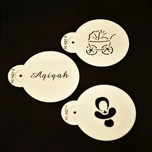 Aqiqah Set stencil caffè islamico neonato musulmano bevande, torte, biscotti. - Foto 1 di 4