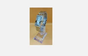 Swarovski 5096689 Lovely Crystals Square Two‑Tone SS/Gold Watch Gently Used - Picture 1 of 4