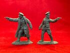 Conte Ww2  German Officers Ss Wehrmacht  Super Rare Trench Coat  2 Fig
