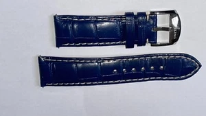 BREITLING 20mm Blue Crocodile Leather Watch Strap Ref 1015P - New (B307) - Picture 1 of 3