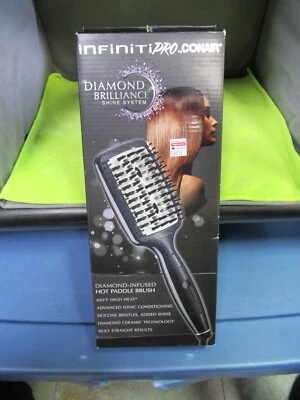 Conair BC7R2 Infiniti PRO Diamond Brilliance Hot Paddle Brush - Black - Image 1 of 4