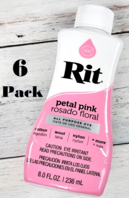 6 botellas - tinte multiusos Rit, rosa pétalo, 8 fl oz Foto 1 de 2