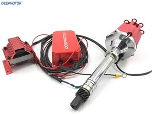 SBC BBC Chevy 350 454 Pro Billet Rojo Distribuidor Bobina Kit de Encendido Rojo Anodizado - Imagen 1 de 6