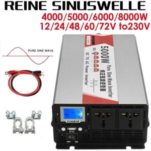 5000W 8000W 12V 24V 48V 60V to 230V Reiner Sinus Spannungswandler Wechselrichter - Picture 1 of 19