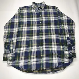 VTG LL Bean Flannel Shirt Mens Medium Plaid Button Down Pocket Retro Classic USA - Picture 1 of 20