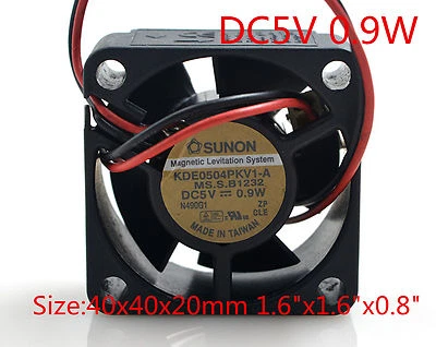 SUNON Cooling Fan KDE0504PKV1-A 5V 0.9W 4020 4CM 40x40x20mm 1.6"x1.6x0.8" - Image 1 of 4