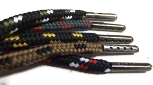 3 pairs Round Metal Tipped Shoelaces - 30cm to 120cm - Hiking Boot Walking - Picture 1 of 7