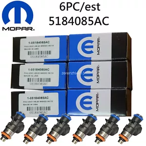 6 X New GENUINE MOPAR FUEL Injectors WRANGLER Challenger 3.6L 5184085AC - Picture 1 of 8