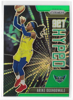 2021 Prizm WNBA Get Hyped Green Prizm #2 Arike Ogunbowale Dallas Wings Notre Dam - Image 1 of 2