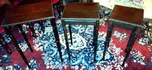VINTAGE NEST OF THREE (3) TABLES - Picture 1 of 4