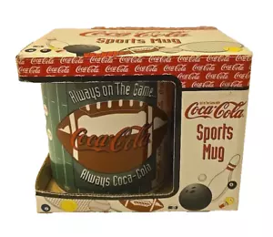 Enesco 1997 Vintage Ceramic Coca Cola Sports Mug Football New in Box Super Bowl - Picture 1 of 6