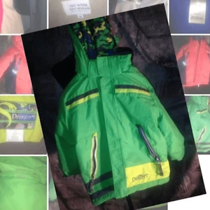 Dragon's boy's green puffer hoodie coat waterproof toddler coat 3T multi pocket - Picture 1 of 8