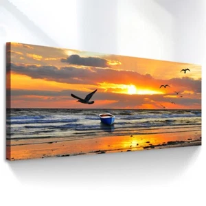 Leinwand Bilder Sonnenuntergang Abstrakt Panorama Wandbilder Max 200x70x4cm 4134 - Bild 1 von 7
