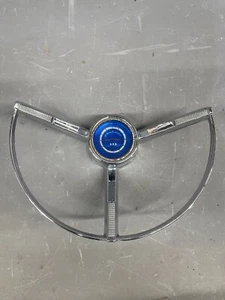1963 1964 Ford Galaxie XL Steering Wheel 1962 Horn Ring Button OEM 1961 Emblem - Picture 1 of 14