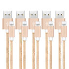 5 PACK 10 FT Heavy Duty Braided USB Charger Cable Cord For iPhone 13 12 11 X 8 7