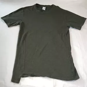 Zara Shirt Adult Medium Green Short Sleeve Casual Cotton Preppy Asymmetrical Men - Picture 1 of 7