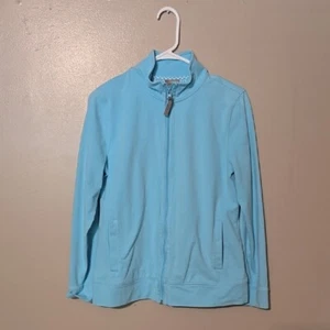 Chaqueta Talbots azul claro con cremallera completa para mujer talla mediana - Imagen 1 de 3