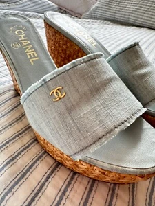 chanel denim wedges - Picture 1 of 10