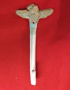 Art Pottery Angel Wall Hook Hanger 9" Hand Made Solid Sturdy - Picture 1 of 6