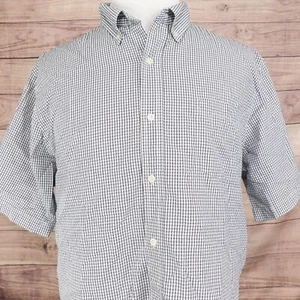CHAPS PERFORMANCE BLACK & WHITE CHECK BUTTON UP SHIRT MENS XXL 2XL - Picture 1 of 7