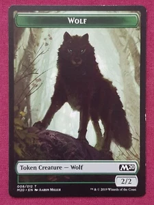 Magic The Gathering 2020 CORE SET M20 WOLF token card MTG - Picture 1 of 2