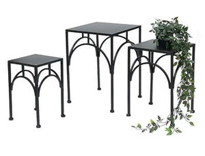 Blumenhocker Metall Schwarz Eckig 38 - 28 cm Blumenständer 96449 Blumensäule - Bild 1 von 9