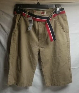 NWT Boys LEVIS 514 Tan Slim Straight Shorts w Ribbon Belt Size 14 Regular NEW - Picture 1 of 6