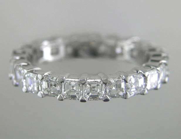 3.75ct F Colour VVS Clarity Asscher Cut Diamond Eternity Ring set in Platinum - Image 1 of 1