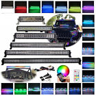 14 20 22 32 42 50 inch Offroad Led Light Bar w/ Chasing RGB Halo Color Changing