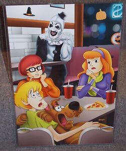 Terrifier Art The Clown vs Scooby Doo Glossy Art Print 11 x 17 In Plastic Sleeve