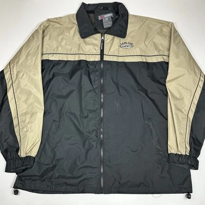 Chaqueta cortavientos Kenpo Cape Cod para hombre cremallera completa negra beige bordada talla XL Foto 1 de 4