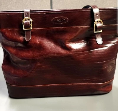 Bolso de mano vintage de cuero de vaca genuino Oroton Foto 1 de 4