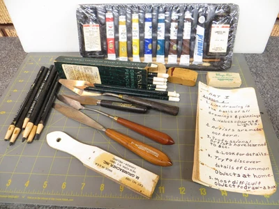 Lot Vintage Artists Oil Paint Pencils Permanent Blaisdell Venus Faber Tools GC - Image 1 of 4