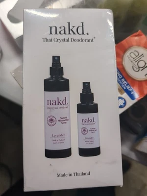 Nakd. Spray desodorante de cristal tailandés - 2 botellas spray de sal mineral 100 % natural Foto 1 de 3