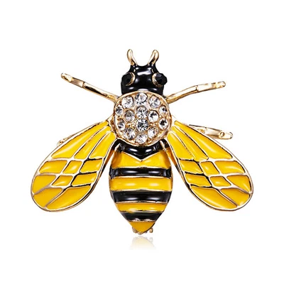 Broche prendedor vintage de estrás de abeja joyería hombres mujeres regalo único Foto 1 de 4