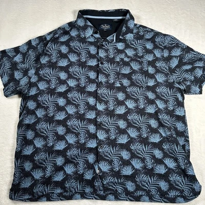 Nat Nast Shirt Mens 2XL XXL Black Blue Silk Blend Button Up Palm Fronds - Image 1 of 4