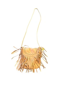 Bolso Bandolera Lucky Brand Cuero Tostado Flecos Vaquera Occidental Festival Rancho - Imagen 1 de 7