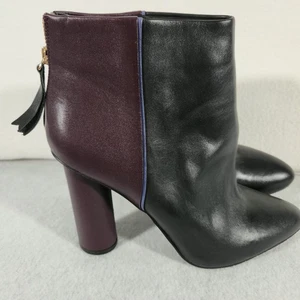 Cabi 6004 Bisset Leder Bootie Größe 10 Vino Farbblock Akzent Reißverschluss Stiefel - Bild 1 von 14