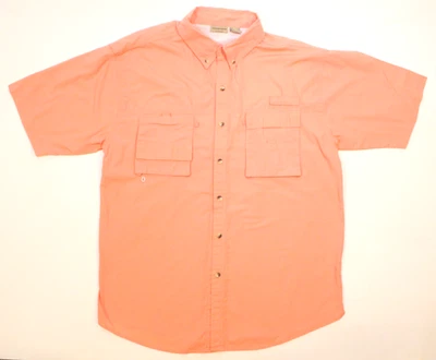 Rugged Earth Outfitters Coral Pink Vented Button Up Fishing Shirt Men's XL - Image 1 of 4
