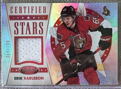 2012-13 Panini Certified Stars Jersey #S16 Erik Karlsson #/100 Ottawa Senators - Image 1 of 2